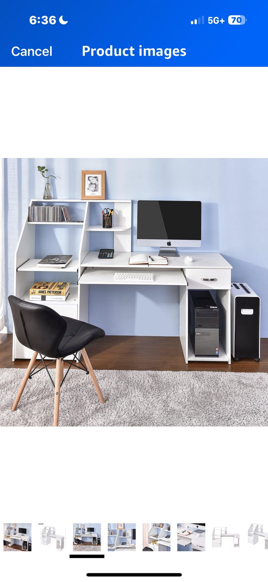 Computer Desk with Keyboard Tray and Drawers, Pedestal for CPU, Table Study Writing Desk with Storage Compartment, Home Office Workstation (White)