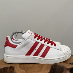 RARE adidas Originals Superstar 2 White Red Sneaker G09855 Men’s 6.5
