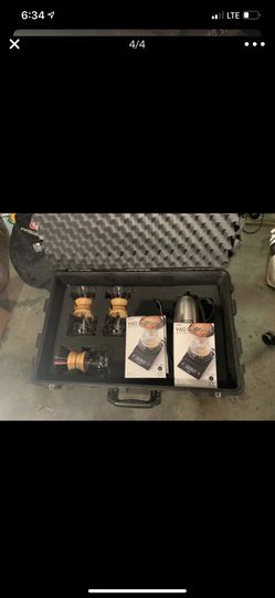 Pelican brief case with coffee supplies