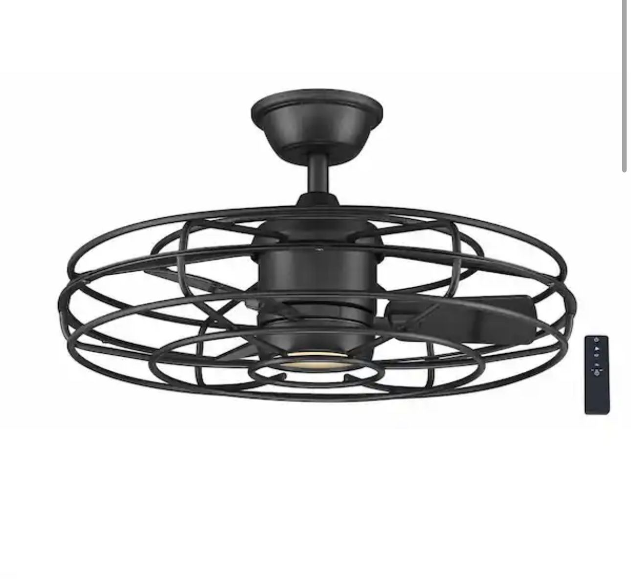 Heritage Point 25 in. Integrated LED Indoor/Covered Outdoor Matte Black Ceiling Fan with Light and Remote Control
