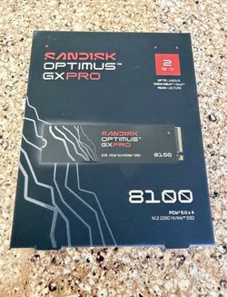 SanDisk Optimus GX PRO 8100 2TB PCIe 5.0x4 M.2 2280 NVMe SSD - FACTORY SEALED!