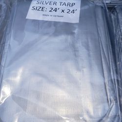 Silver Heavy Duty Tarp 16 Mil 24×24