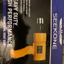 SEEKONE Heat Gun 1800W 122℉-1202℉（50℃- 650℃）Fast Heating Heavy Duty Hot Air Gun Kit Variable Temperature Control Overheat Protection