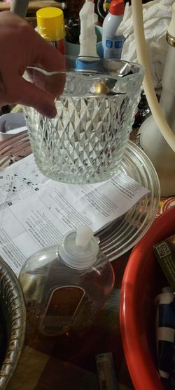Clear Diamond Cut Glass Bow vases  decor candle tealiht burner l