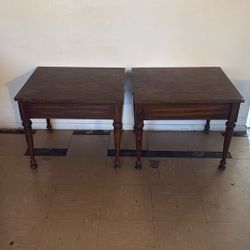 Set Of 2 Matching Wood End Tables