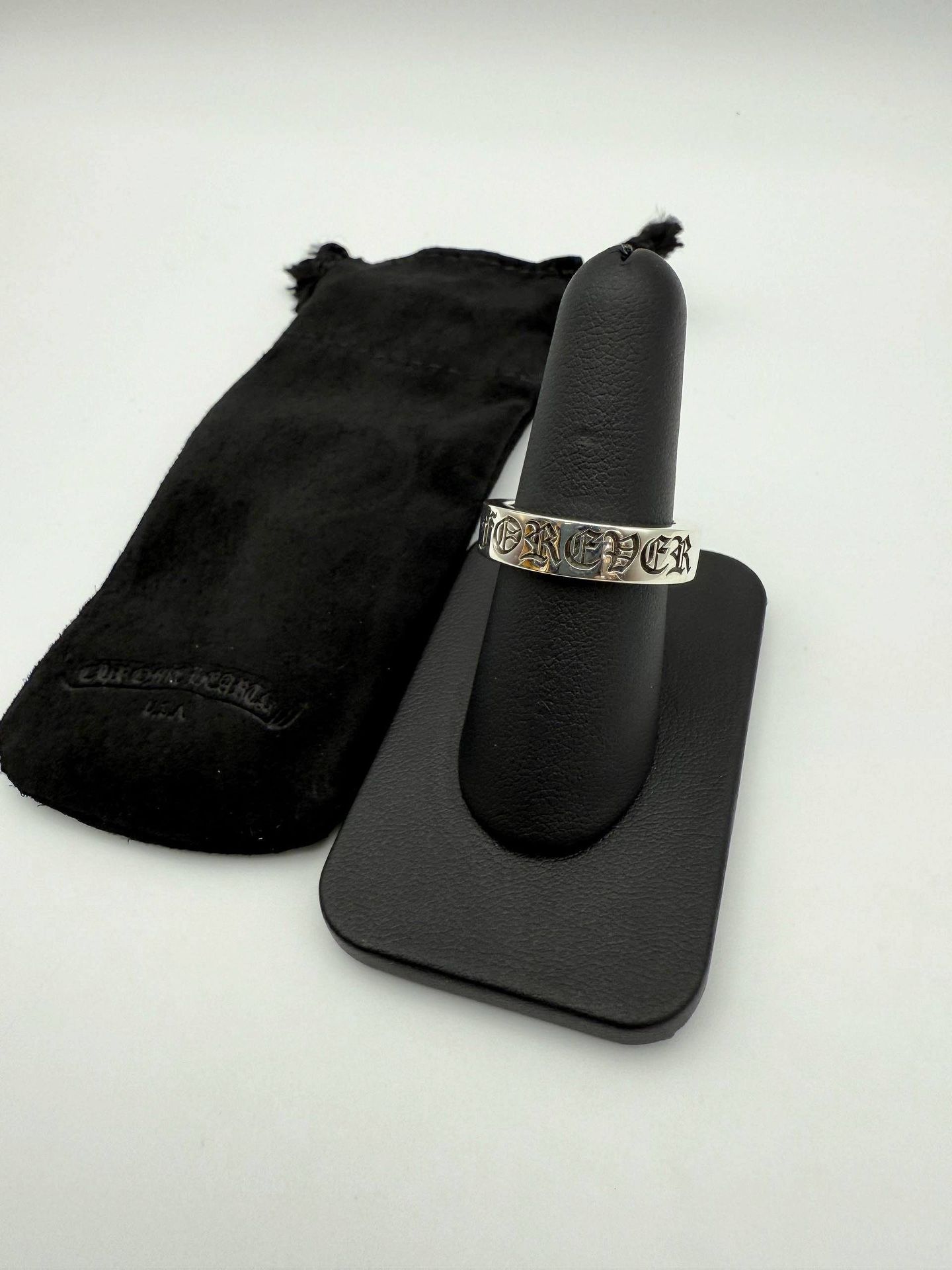 Brand New Сhrome Hearts Spacer  "Forever" 925 Sterling Silver Ring 2003 Year Gothic style Size 8,5