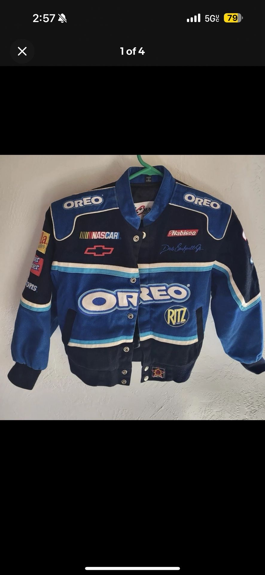 Rare Dale Earnhardt Jr Oreo Jacket Kids Size