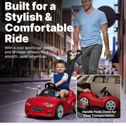 Step2 Whisper Ride Cruiser Kids Push Car, Stroller Substitute, Includes Seat Belt And Horn