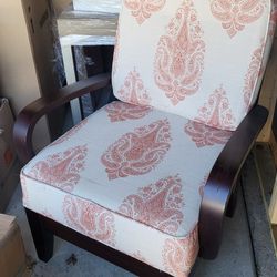 Solid Wood Frame Chair with Foot Stool 
