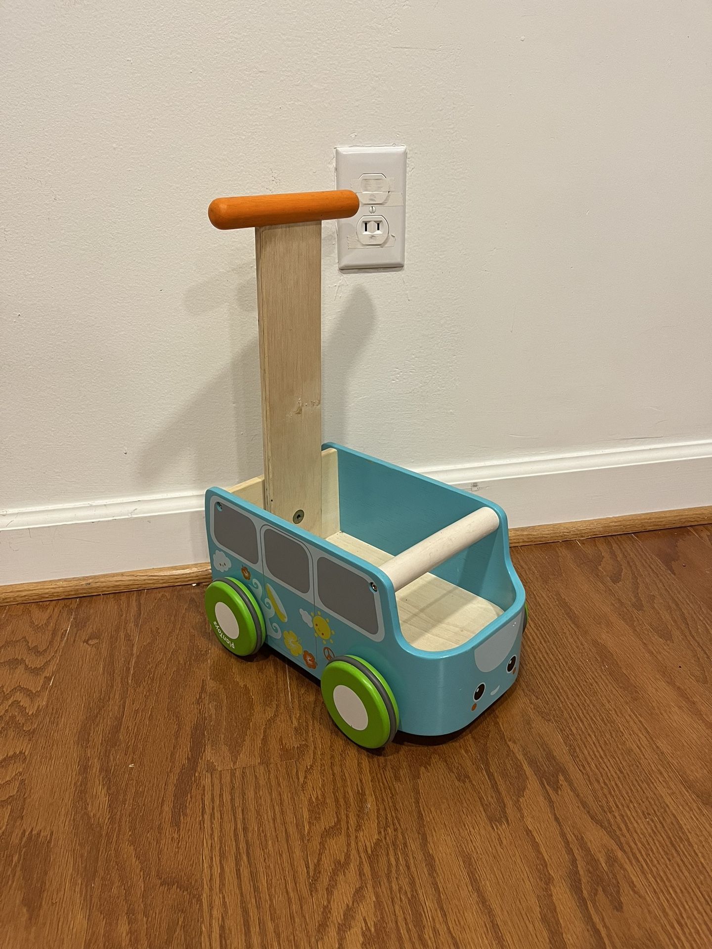 Plan Toys Wood Van Push Walker Toy Wagon
