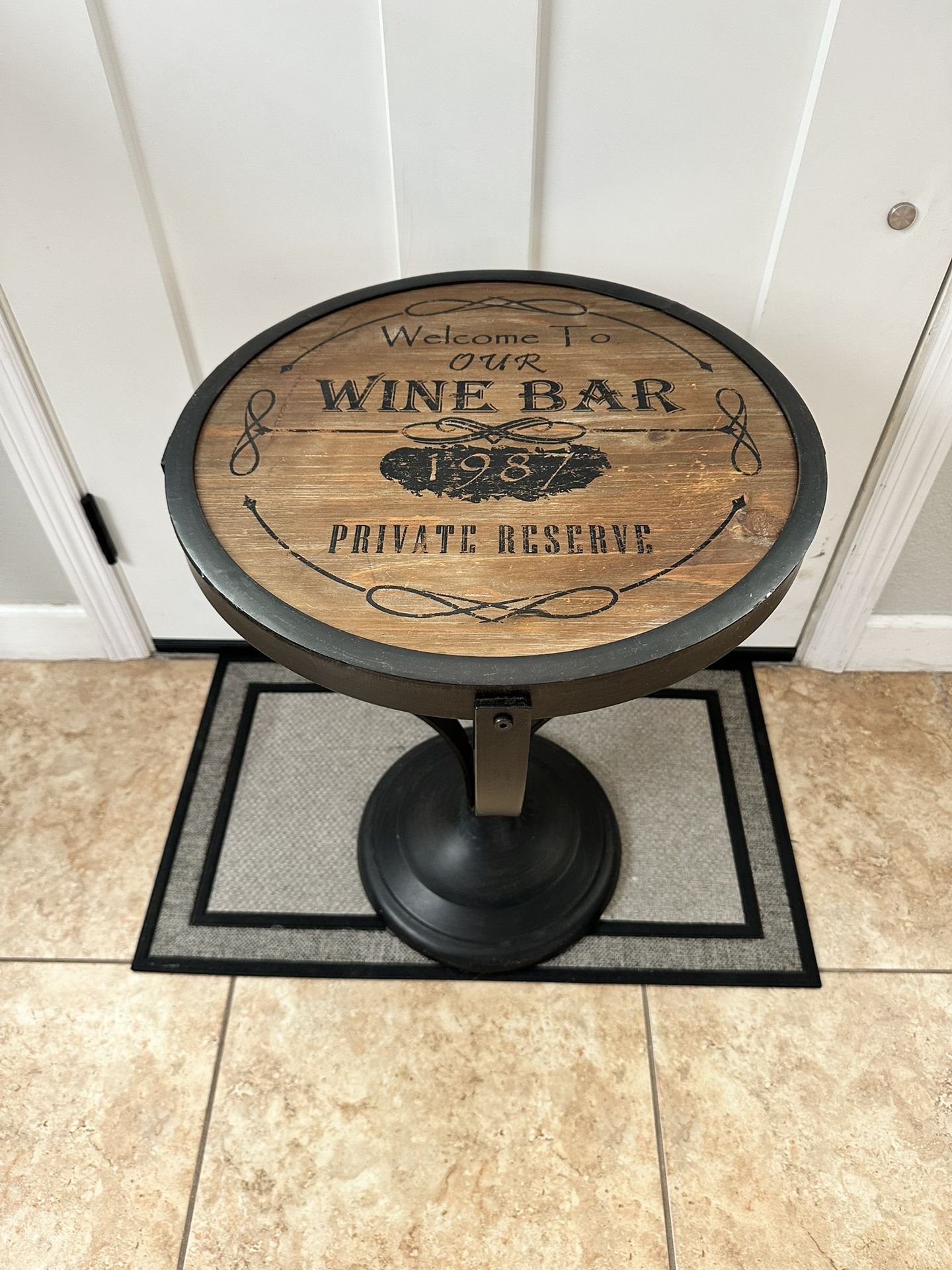 Rustic Wine Barrel Side Table