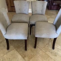 4 Comfy Gray Dining Side Chairs - Clean & Sturdy $180 OBO