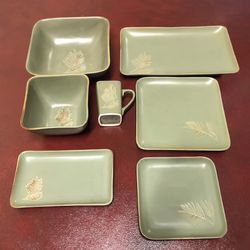 Vintage Dinner Service Set, Earthenware Retro Style 