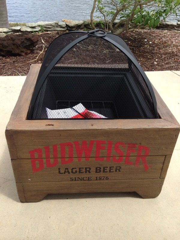 Budweiser Anheuser-Busch wood burning fire pit