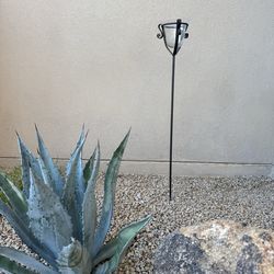 3 IRON & GLASS GARDEN CANDLE HOLDERS