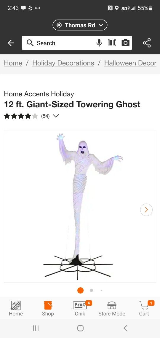 Giant Ghost Halloween Decoration New In Box