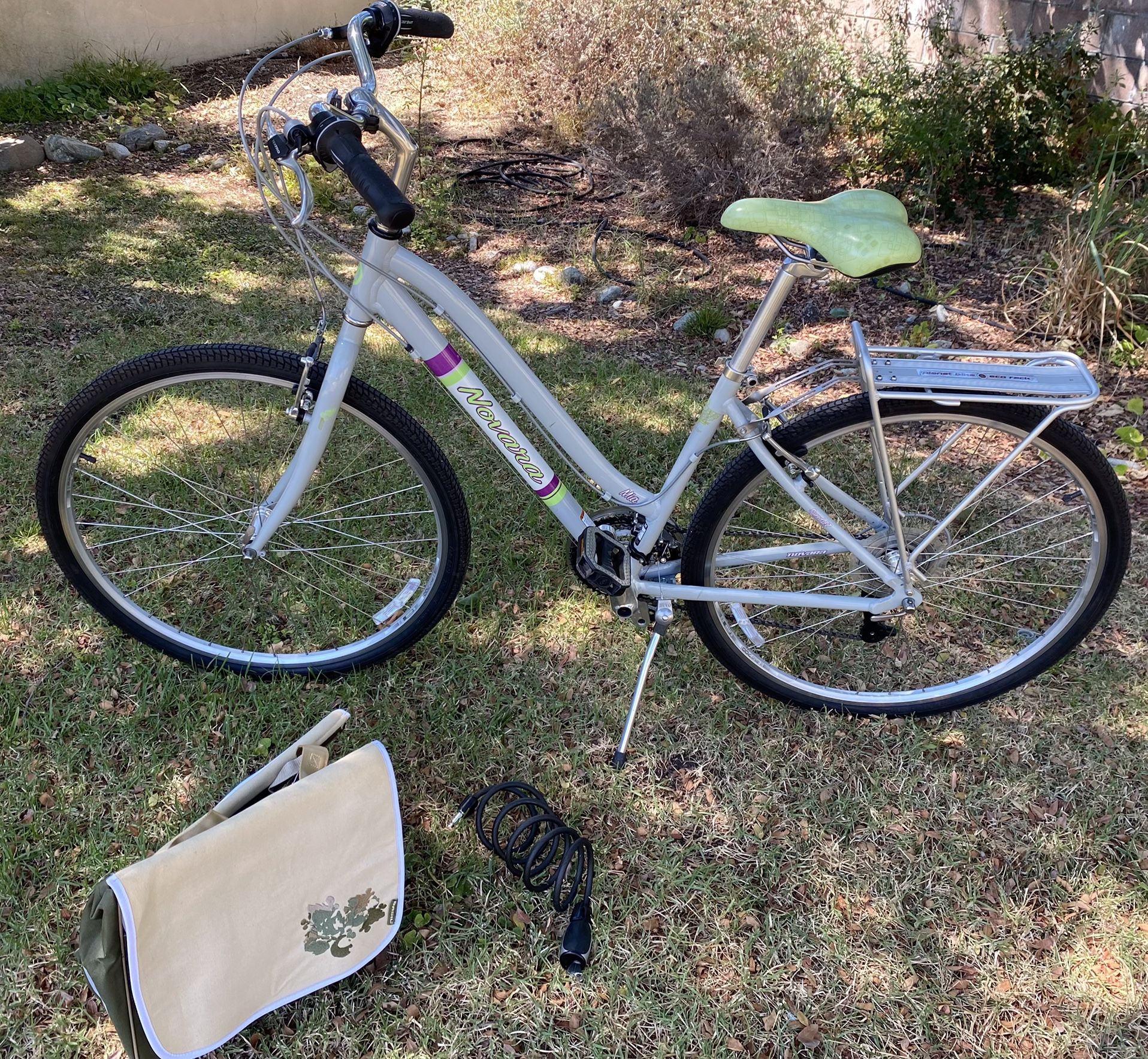 REI Women’s Novara Mia Bicycle, Plus Panniers, Rack, And Lock for Sale