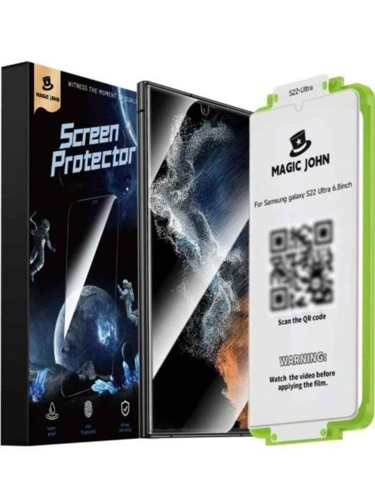 NEW! MAGIC JOHN 2 Pack for Samsung Galaxy S22 Ultra 6.8" Screen Protector