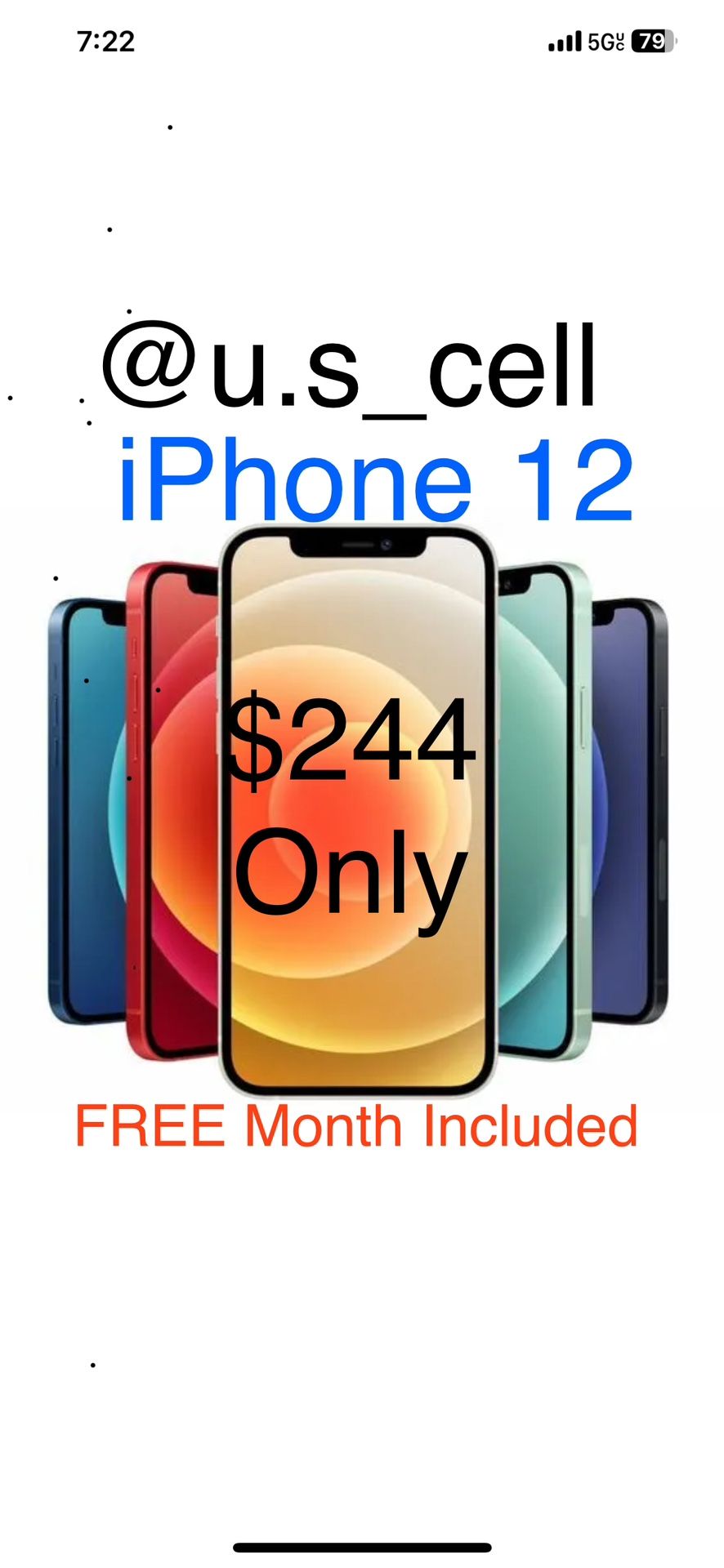 Apple iPhone 12 Sale $244 Free Month Included 