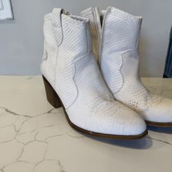 White Cowboy Booties 