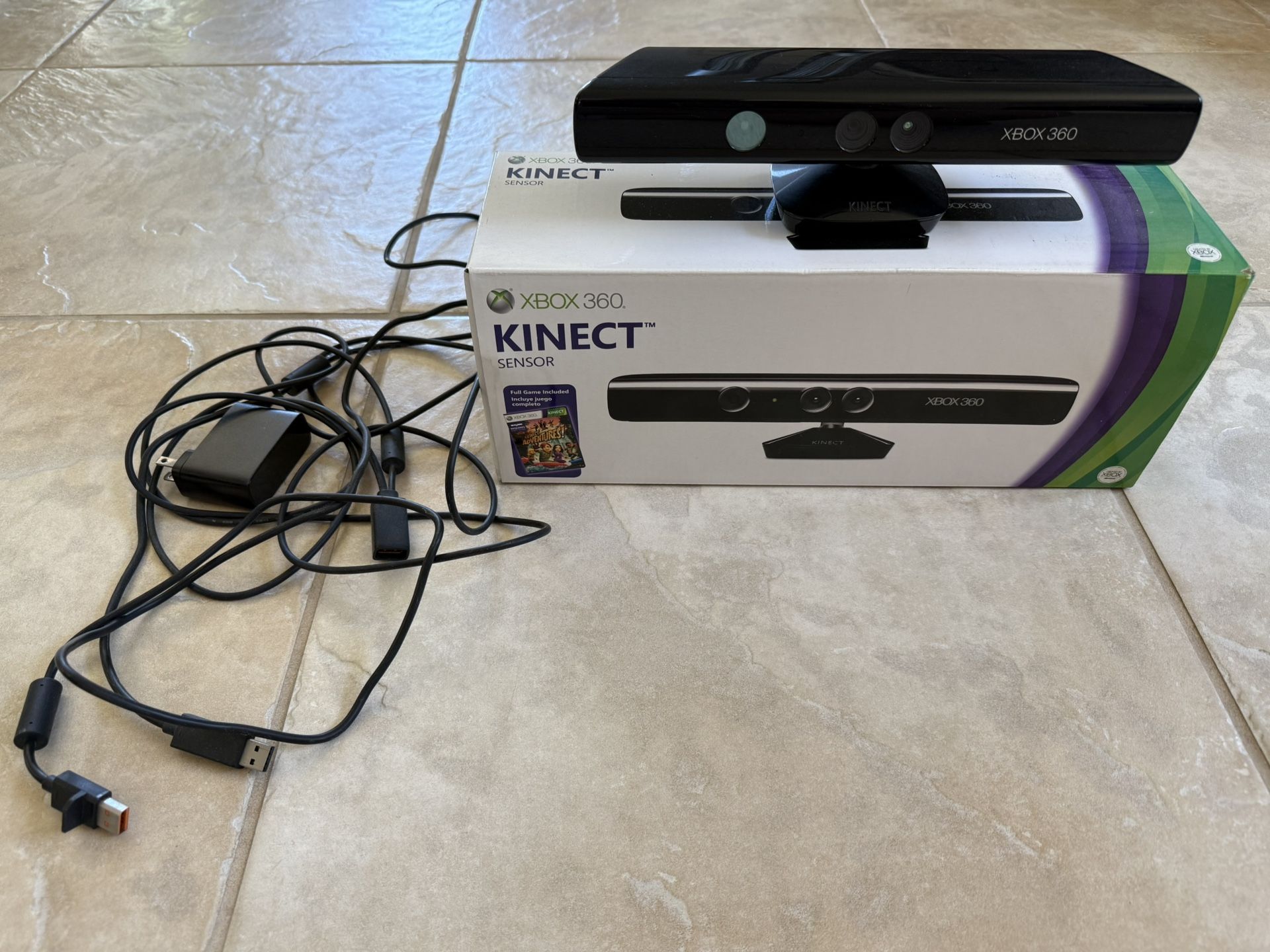 Xbox 360 Kinect Sensor with AC/USB adapter