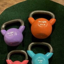 Multicolor Kettle Bells 5,10,15,20 Lbs 