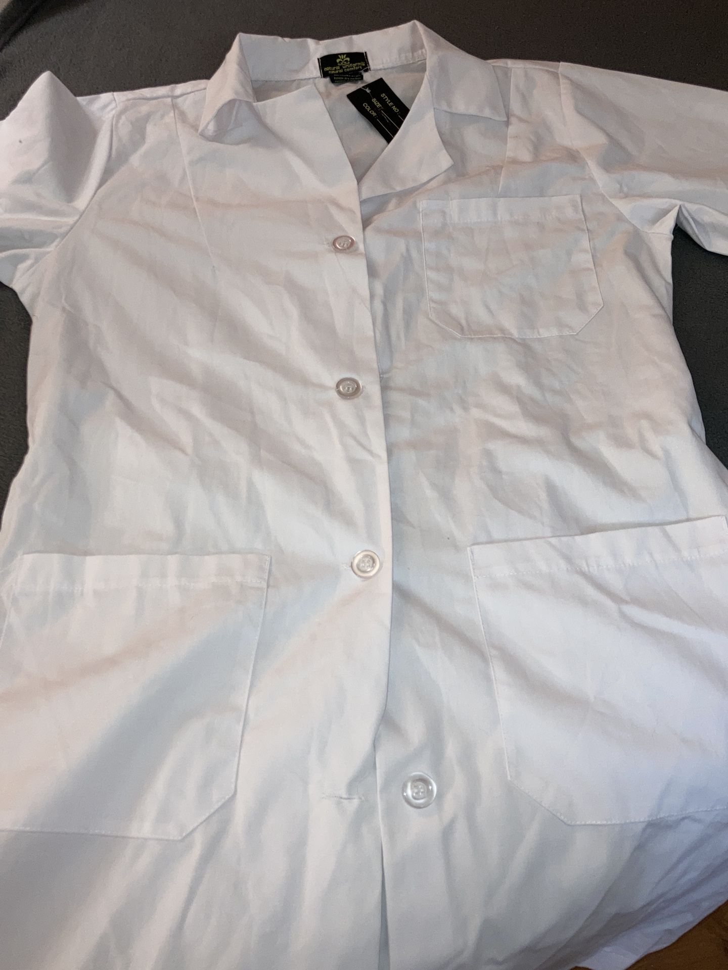 Nursing Style White Button Up Shirt By Natural Unifor