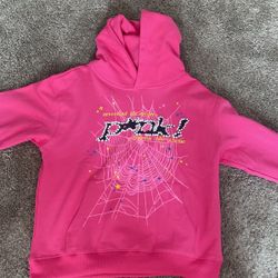 Pink Sp5der Hoodie Size Medium 