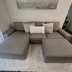Sofa with chaise & Ottoman With Storage