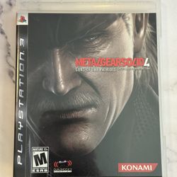 Metal Gear Solid MGS 4 For Sony PlayStation 3 PS3 Video Game