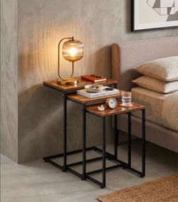 Industrial Nesting Side Tables Set of 3