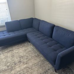 Sectional Sofa Navy Blue -$200