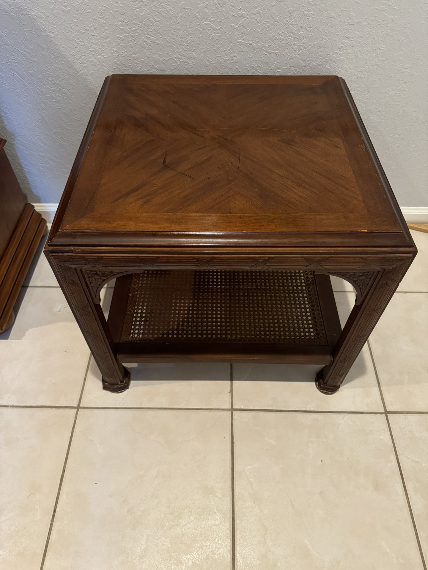 Antique Cane Bottom Table