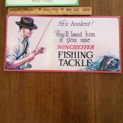 2 Metal Signs (fishing!  Advertising)