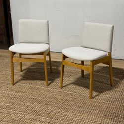Article Nosh Dining Chair - Oak And Ratine Ivory (Set of 4)