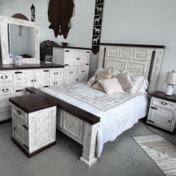 Recámara Queen Blanco Vintage