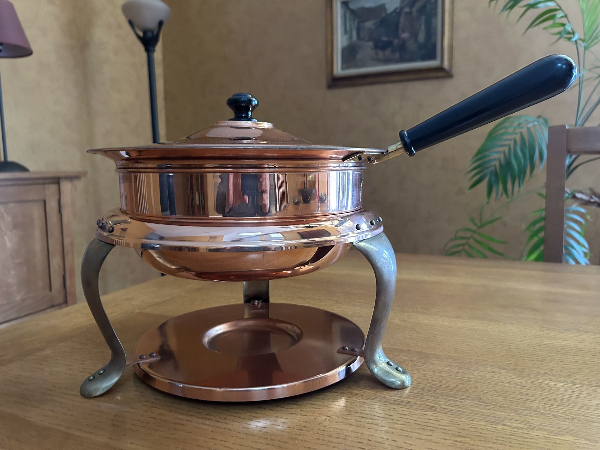 Vintage Copper And Brass Chafing Dish
