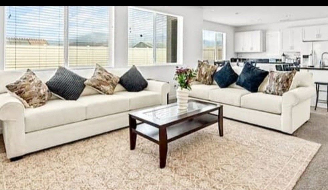 Sofas. Coffee Table & 2 End Tables
