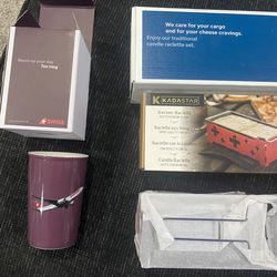 Swiss Airlines Tea Mug and Candle Raclett Set