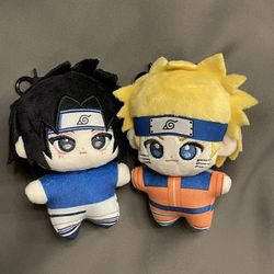 Naruto Chibi Plush Dolls - Naruto & Sasuke Set from Japan