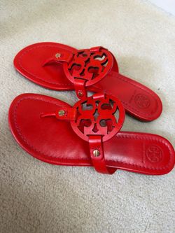 Tory Burch Miller Sandals Red Leather size 6