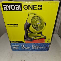 Ryobi 18V ONE+ Whisper Series Bucket Top Misting Fan Kit