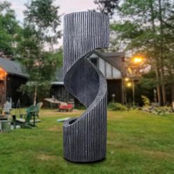 Large Spiral Waterfall Fountain with LED and Planter - Indoor/Outdoor Resin Garden Water Feature, Decorative Waterfalls & Fountains for Patio, Yard 11