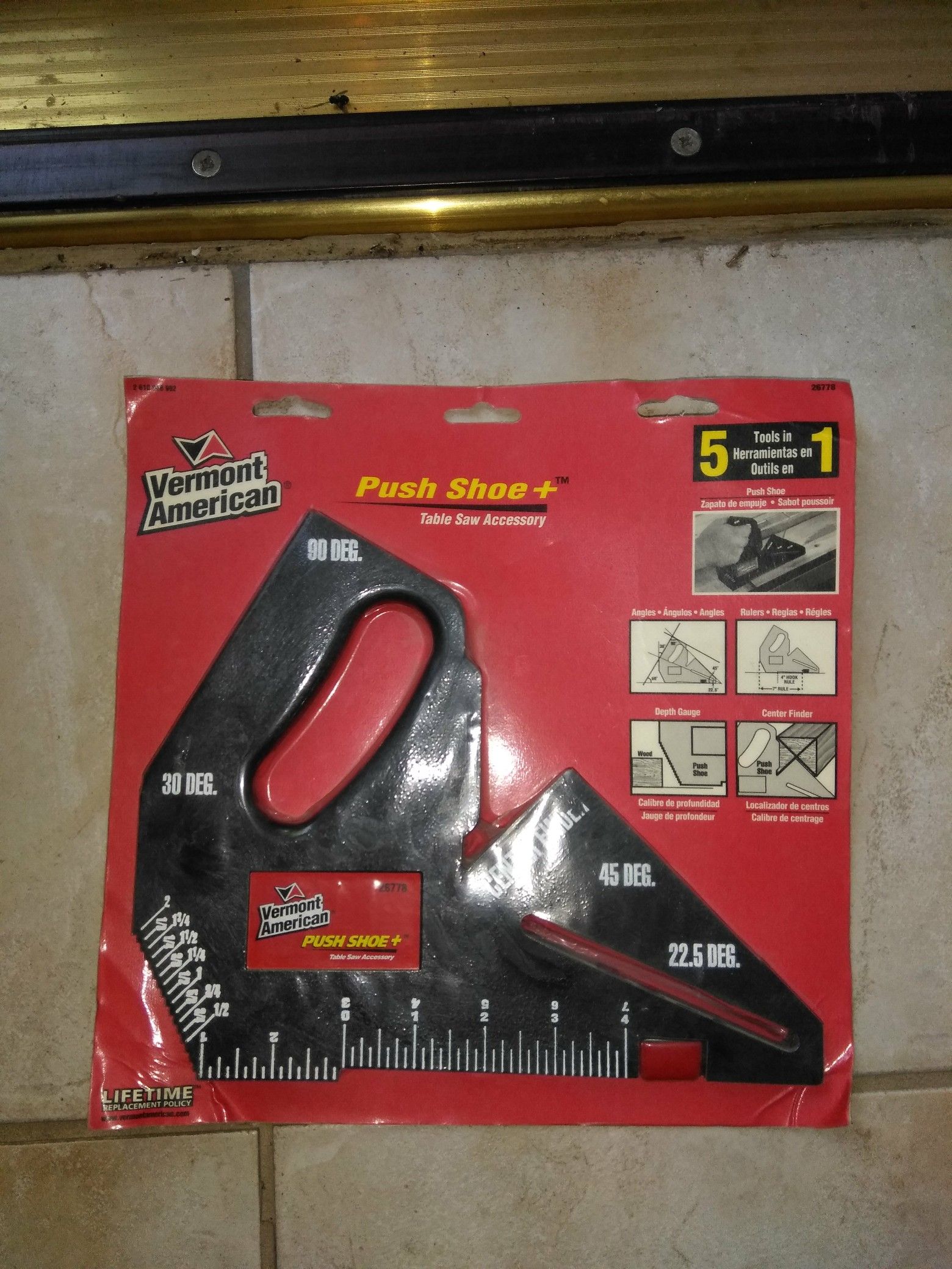 5 and 1 table saw push shoe