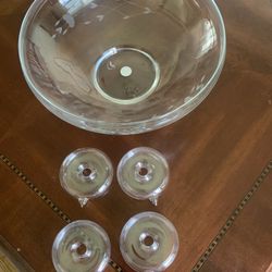 Princess House Bowl With Floating Candle Holders
