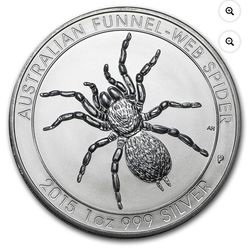 25qty 2015 Australia 1 oz Silver Funnel-Web Spider BU