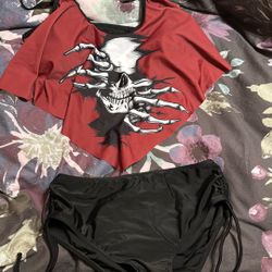 Womens Skull 2 Piece Bathing Suit