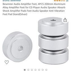 Bewinner Audio Amplifier Feet, 4PCS 20 mm Aluminum Alloy Amplifier Feet for CD Player Audio Speaker Absorb Shock Amplifier Pads Feet Audio Speaker Ant