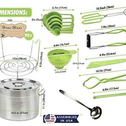 Food Grade Stainless Steel Water Bath Canning Pot w/Canning Supplies Starter