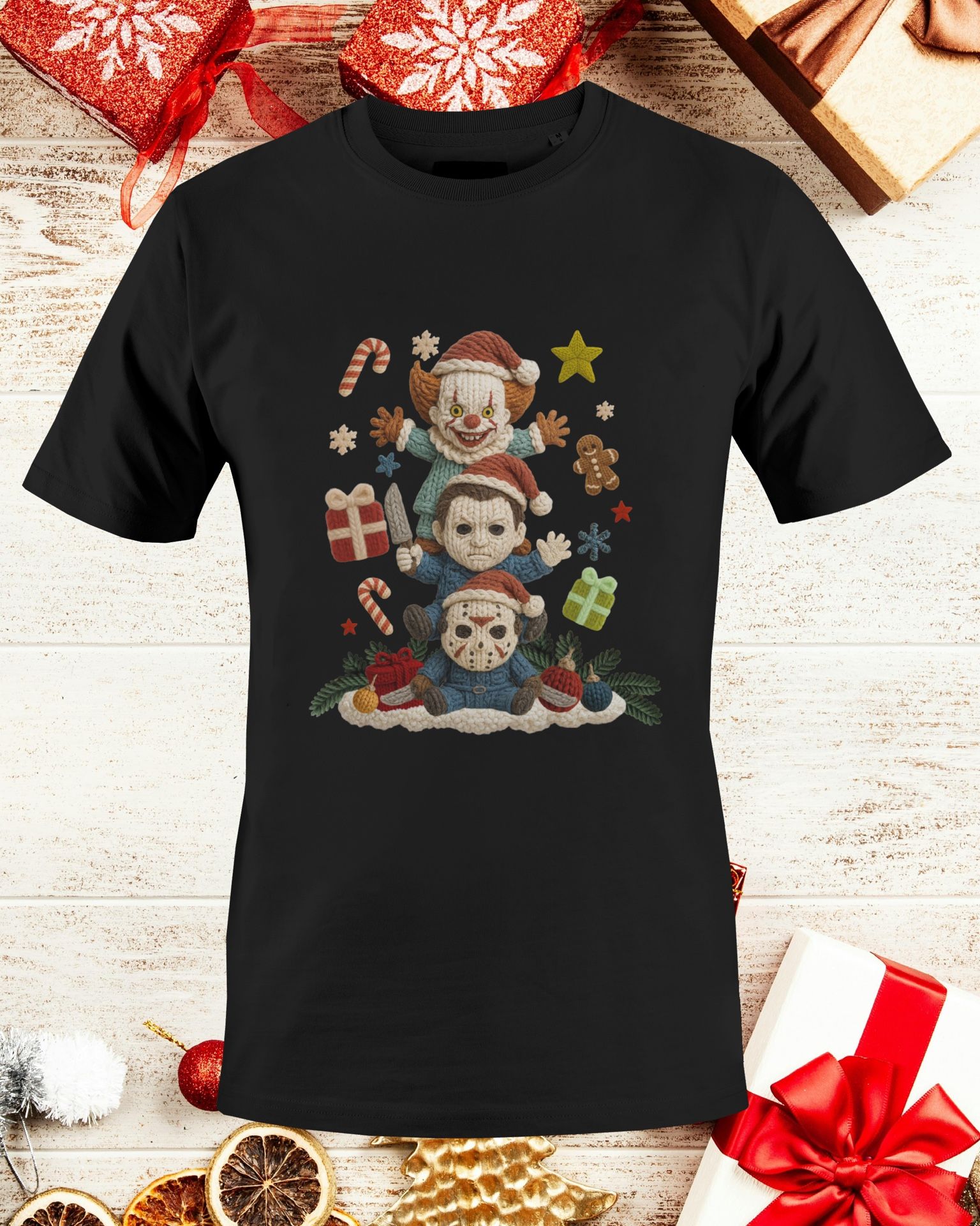 Creepy Christmas Graphic Tee – Unisex Holiday Shirt